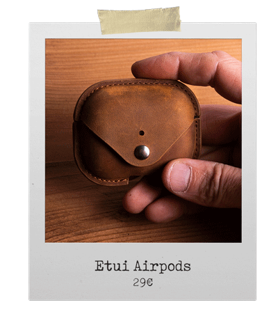 etui airpod cuir